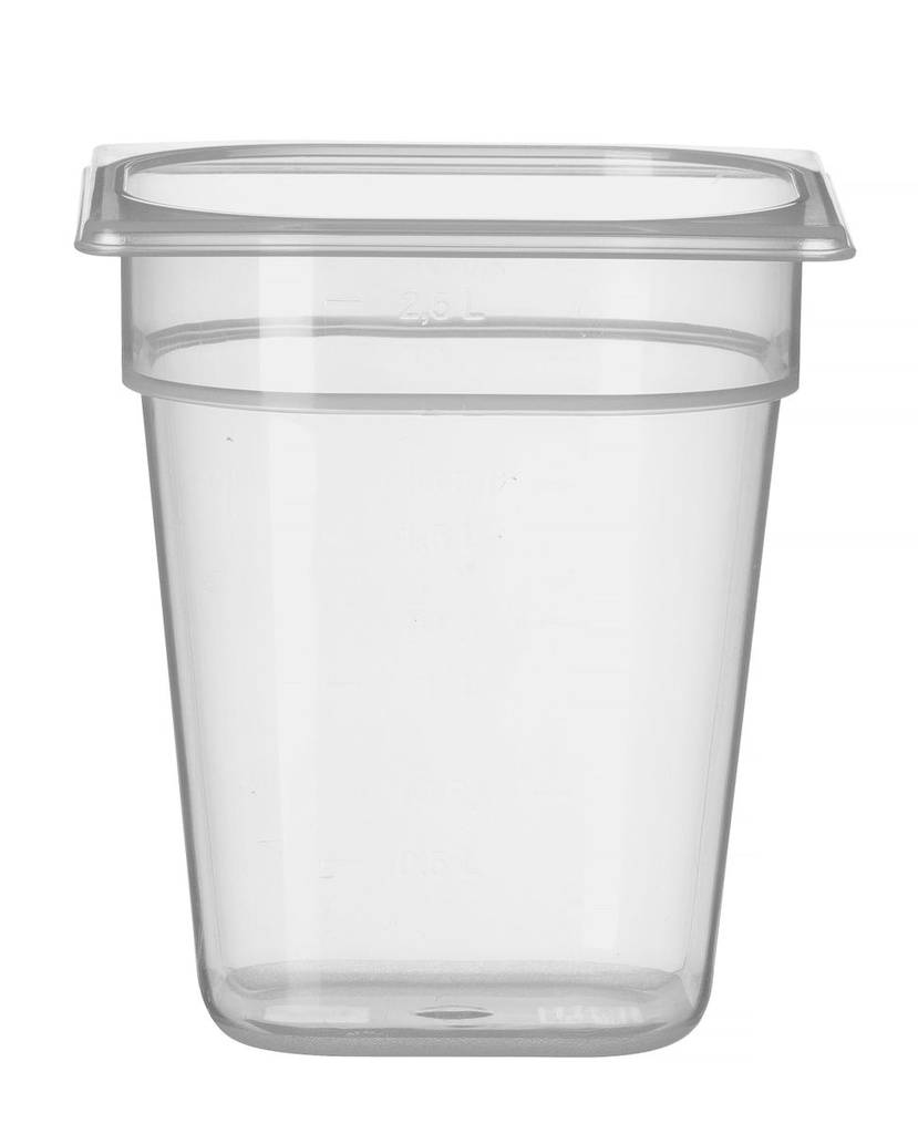 [BM-HENDI-880401] Indas GN 1/6 polipropileninis, HENDI, Profi Line, GN 1/6, 2,5L, Skaidri, 176x162x(H)200mm