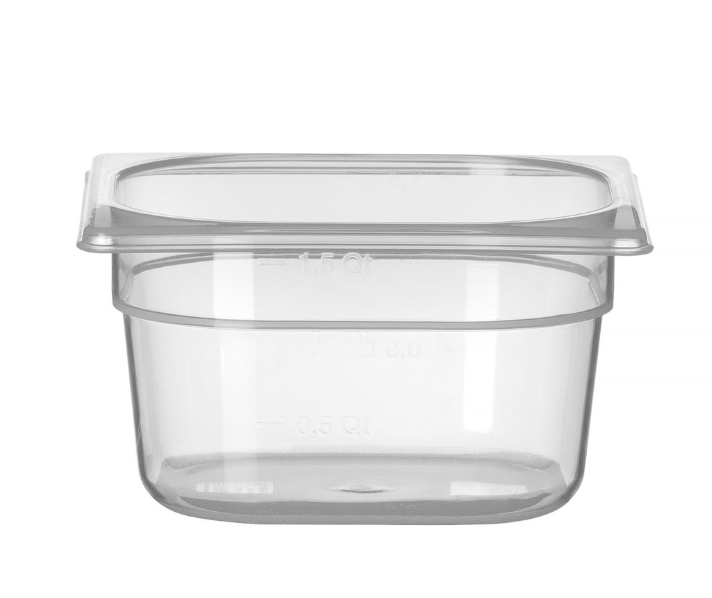 [BM-HENDI-880425] Indas GN 1/6 polipropileninis, HENDI, Profi Line, GN 1/6, 1,5L, Skaidri, 176x162x(H)100mm