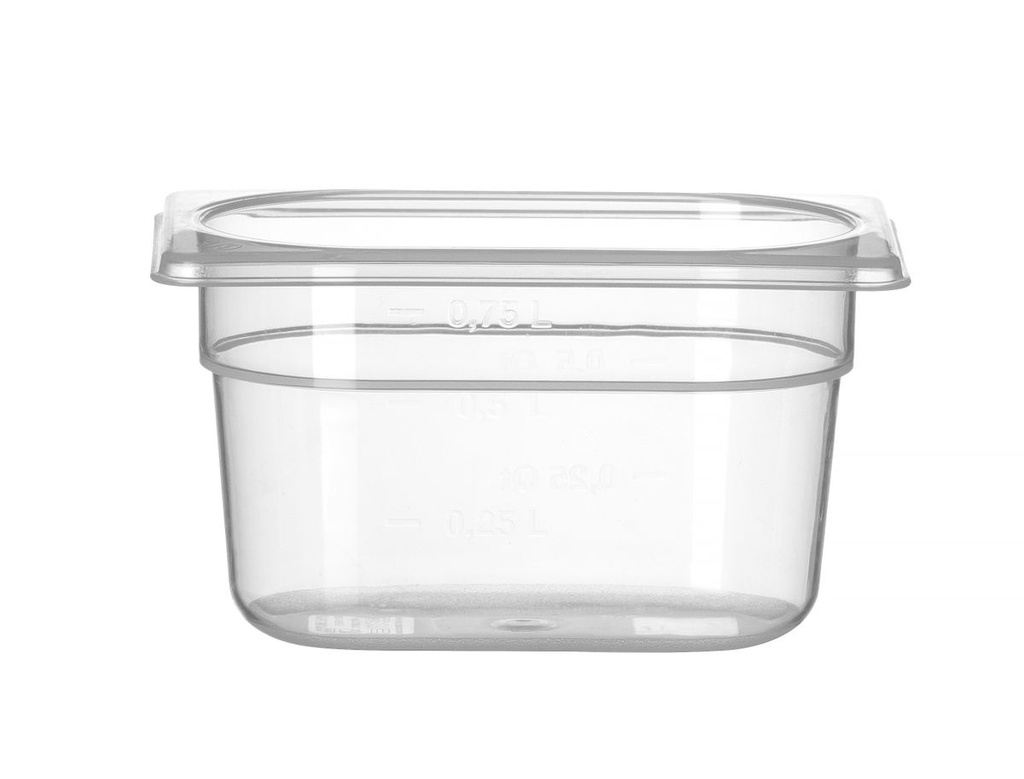 [BM-HENDI-880524] Indas GN 1/9 polipropileninis, HENDI, Profi Line, 1,0, GN 1/9, 0,75L, Skaidri, 176x108x(H)100mm