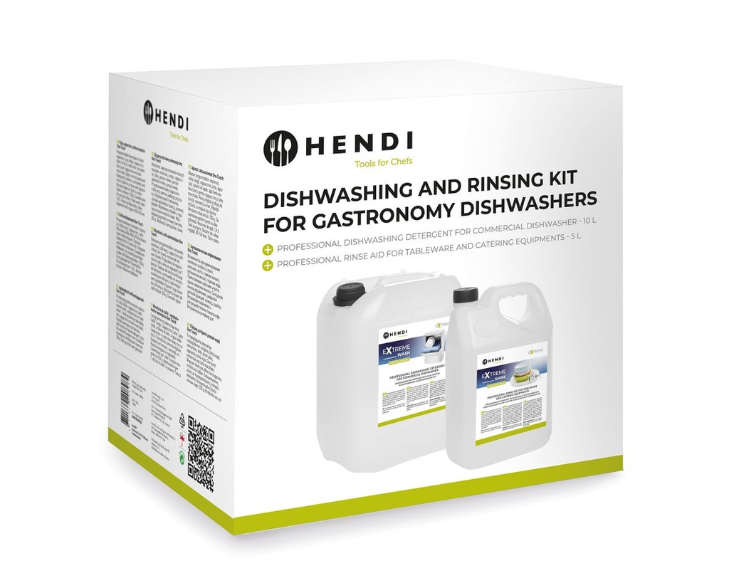 [BM-HENDI-979792] Extreme Wash & Shine profesionalus indų plovimo ir skalavimo komplektas pramoninėms indaplovėms, HENDI, 10 L + 5 L