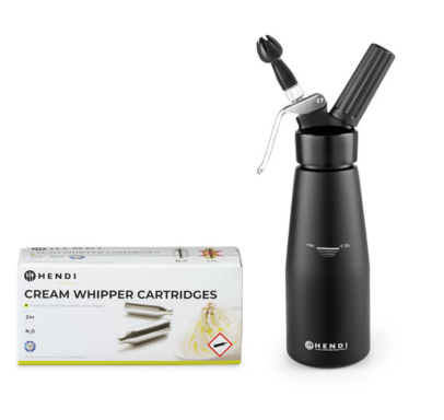 Grietinėlės plaktuvas (sifonas), HENDI, Kitchen Line, 0,5L, Juoda, ⌀80x(H)260mm